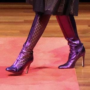 SJP Sarah Jessica Parker Pat Leather Boot named after fashion designer Pat Field